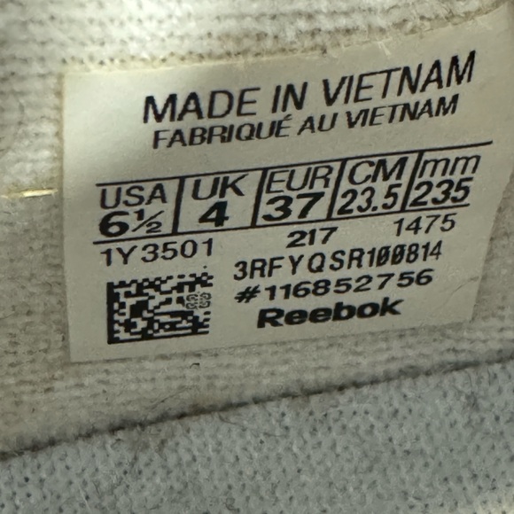 Reebok Classic White Lace Up Sneakers Womens US 6.5 Low Top Casual Shoes Comfort - Picture 9 of 9